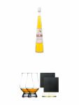 Galliano L Autentico 0,7 Liter aus Italien + The Glencairn Glass Whisky Glas Stölzle 2 Stück + Schiefer Glasuntersetzer eckig ca. 9,5 cm Ø 2 Stück