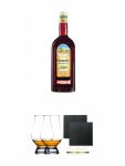 Gurktaler Alpenkräuter aus Österreich 0,7 Liter + The Glencairn Glass Whisky Glas Stölzle 2 Stück + Schiefer Glasuntersetzer eckig ca. 9,5 cm Ø 2 Stück