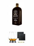 Jägermeister Winterkräuter Spice Edition Likör Deutschland 0,7 Liter + The Glencairn Glass Whisky Glas Stölzle 2 Stück + Schiefer Glasuntersetzer eckig ca. 9,5 cm Ø 2 Stück