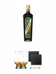 Kümmerling aus Deutschland 0,5 Liter + The Glencairn Glass Whisky Glas Stölzle 2 Stück + Schiefer Glasuntersetzer eckig ca. 9,5 cm Ø 2 Stück