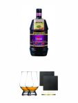 Sechsämter Waldbeerenlikör 0,7 Liter + The Glencairn Glass Whisky Glas Stölzle 2 Stück + Schiefer Glasuntersetzer eckig ca. 9,5 cm Ø 2 Stück