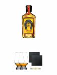 Casa Herradura Reposado 0,7 Liter + The Glencairn Glass Whisky Glas Stölzle 2 Stück + Schiefer Glasuntersetzer eckig ca. 9,5 cm Ø 2 Stück