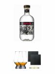 Espolon Tequila Blanco 0,7 Liter + The Glencairn Glass Whisky Glas Stölzle 2 Stück + Schiefer Glasuntersetzer eckig ca. 9,5 cm Ø 2 Stück