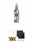 Jamingo Tequila Silver 0,7 Liter + The Glencairn Glass Whisky Glas Stölzle 2 Stück + Schiefer Glasuntersetzer eckig ca. 9,5 cm Ø 2 Stück