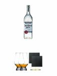 Jose Cuervo Especial Silver 1,0 Liter + The Glencairn Glass Whisky Glas Stölzle 2 Stück + Schiefer Glasuntersetzer eckig ca. 9,5 cm Ø 2 Stück