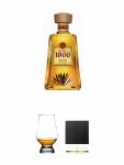 1800 Jose Cuervo Tequila Reposado 0,7 Liter + The Glencairn Glass Whisky Glas Stölzle 1 Stück + Schiefer Glasuntersetzer eckig ca. 9,5 cm Durchmesser