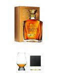 Johnnie Walker XR 21 Years 0,7 Liter + The Glencairn Glass Whisky Glas Stölzle 1 Stück + Schiefer Glasuntersetzer eckig ca. 9,5 cm Durchmesser