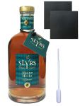 Slyrs Alpine Herbs Likör aus Deutschland 0,7 Liter + 2 Schieferuntersetzer 9,5 cm + Einwegpipette 1 Stück