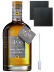 Slyrs Bavarian Whisky Oloroso Sherry Deutschland 0,7 Liter + 2 Schieferuntersetzer 9,5 cm + Einwegpipette 1 Stück