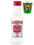 Smirnoff Vodka No. 21 Red Label 5 cl Pet Flasche + Jello Shot Waldmeister Wackelpudding mit Wodka 42 Gramm Becher