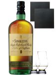 The Singleton of Dufftown 12 Jahre Single Malt Whisky 0,7 Liter + 2 Glencairn Gläser + 2 Schieferuntersetzer 9,5 cm