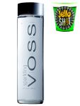 Voss Artesian SPARKLING Gletscher Wasser in Glasflasche 0,8 Liter + Jello Shot Waldmeister Wackelpudding mit Wodka 42 Gramm Becher