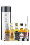 Whisky Probierset Glendronach 12 5cl, Loch Lomond 5cl, Old Forester 5cl, The Irishmann 10 5cl, Jim Beam 5cl + 500ml Voss Wasser Still, 2 Glencairn Gläser + Einwegpipette